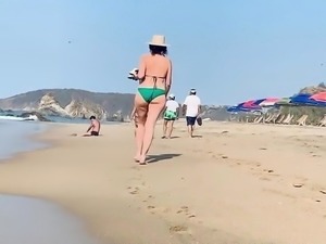 PAWG Big Ass Walking . Bikini Blonde 2