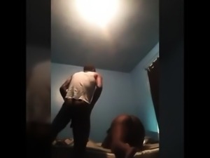 Striking ebony teen pounded hard doggystyle by a black guy