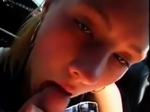 Very cute girl and nice blowjob In The Car