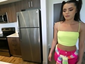 Petite babe gets her pussy fingered and fucked by neighbor