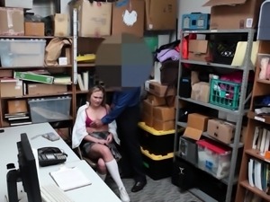 Scared teen thief Alyssa Cole fucked after the interrogation