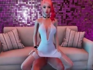 3D bombshell in lingerie takes a big cock for a wild ride
