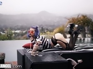 Kinky Arya Fae with purple hair drilled extra hard in orgasm - Burning Angel