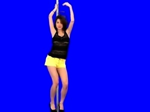 Exotic pole dancer putting on wonderful show on webcam