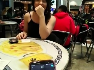 Cute amateur teen made to cum hard and often in public 