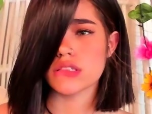 Amateur young teen solo masturbation on her livingroom