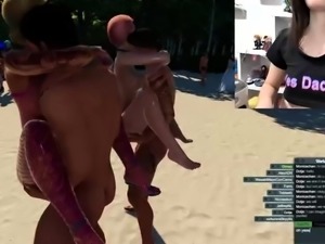 3D outdoor orgy with wild babes getting fucked in every hole