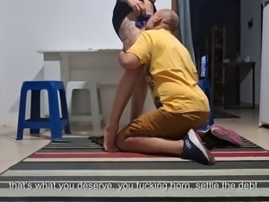 Husband got into debt and had to run away, leaving his wife to talk to the...