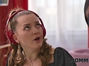 Ultra busty MILF fucks her stepdaughter's boyfriend