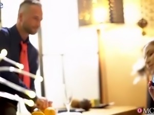 Curvy Milf cheat with muscular bellboy and cums more than once