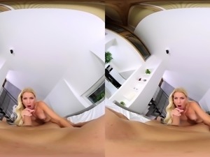 Blonde teen hardcore fucked on bed