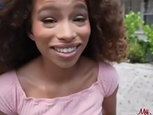 Teen curly Ebony babe Cecilia Lion got BWC into her pussy because she crushed...