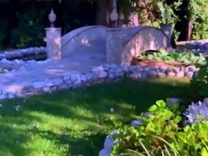 Fucking her boyfriend by an outdoor pool