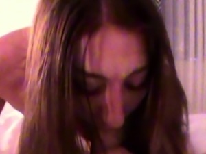 Mature brunette amateur giving a great POV blowjob