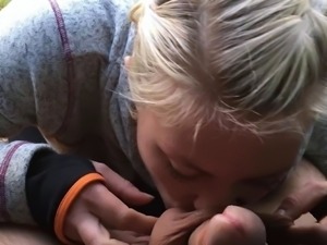 Blonde Amateur GF Blowjob With Cumshot